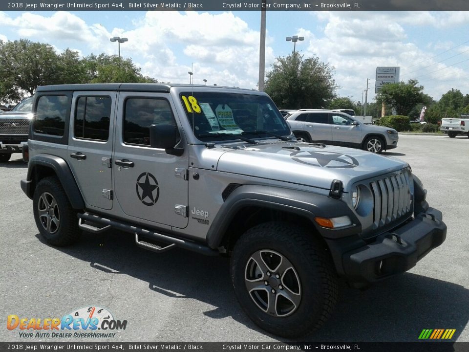 2018 Jeep Wrangler Unlimited Sport 4x4 Billet Silver Metallic / Black Photo #7