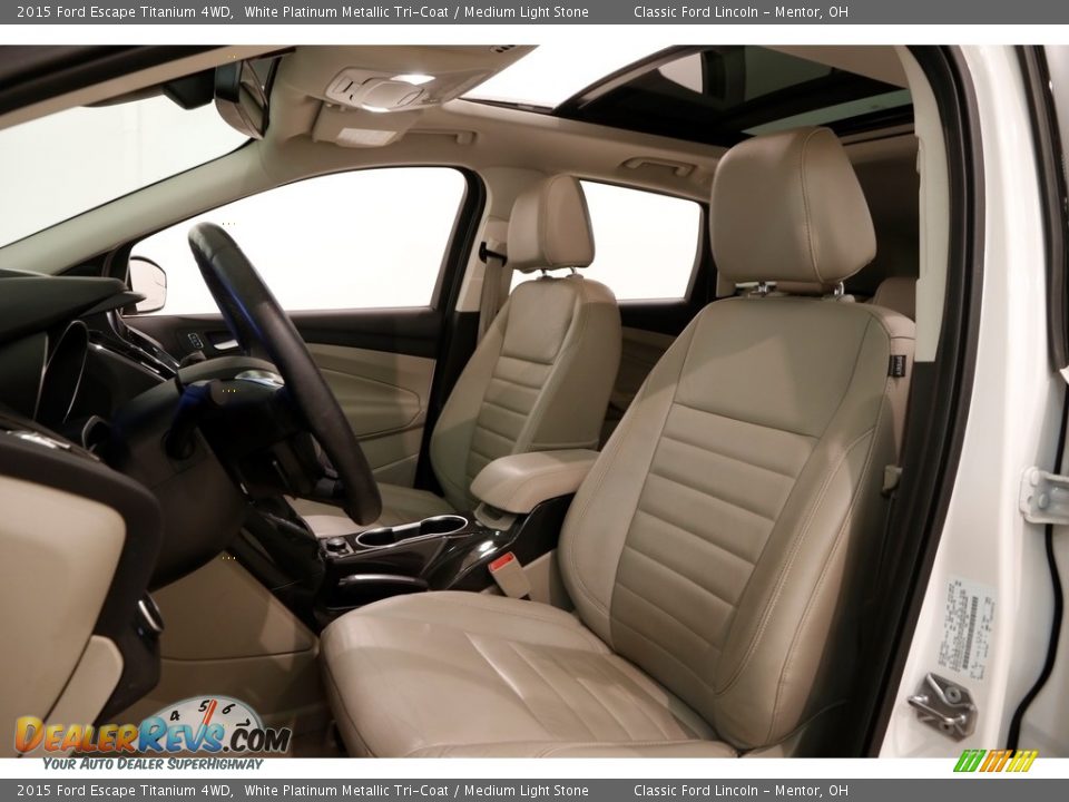 2015 Ford Escape Titanium 4WD White Platinum Metallic Tri-Coat / Medium Light Stone Photo #5