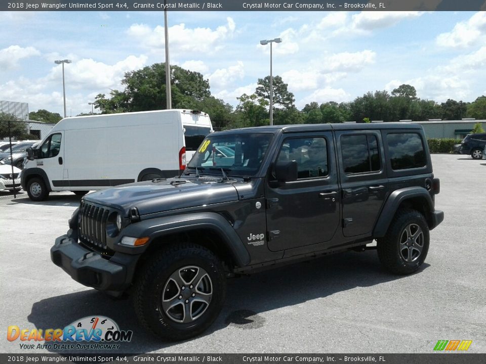 2018 Jeep Wrangler Unlimited Sport 4x4 Granite Crystal Metallic / Black Photo #1
