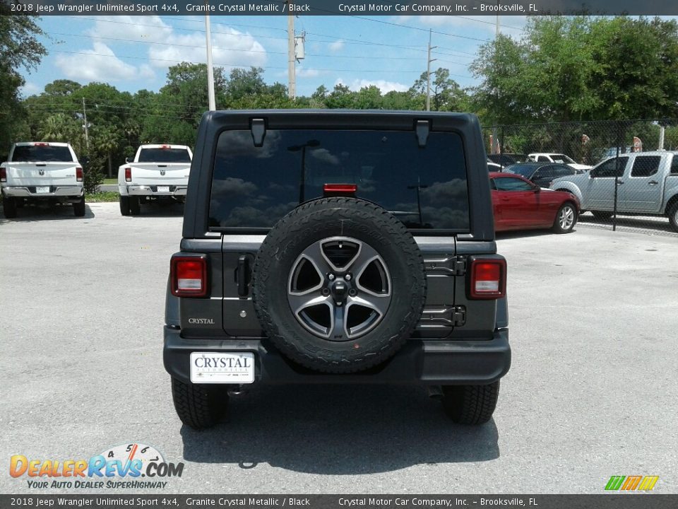 2018 Jeep Wrangler Unlimited Sport 4x4 Granite Crystal Metallic / Black Photo #4