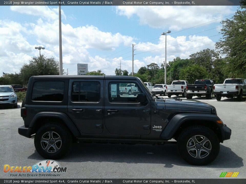 2018 Jeep Wrangler Unlimited Sport 4x4 Granite Crystal Metallic / Black Photo #6