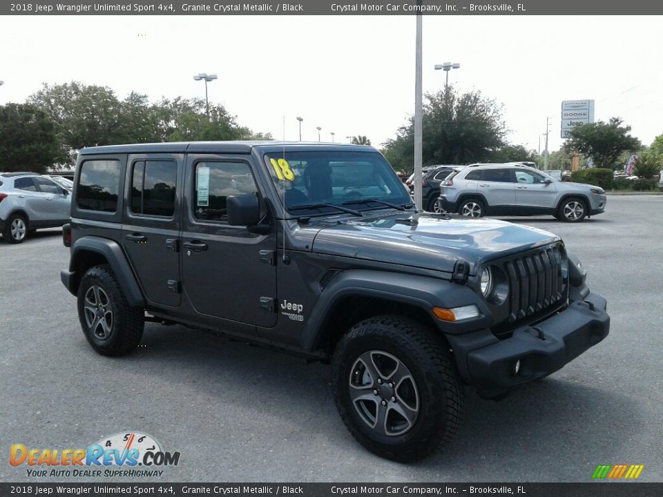 2018 Jeep Wrangler Unlimited Sport 4x4 Granite Crystal Metallic / Black Photo #7