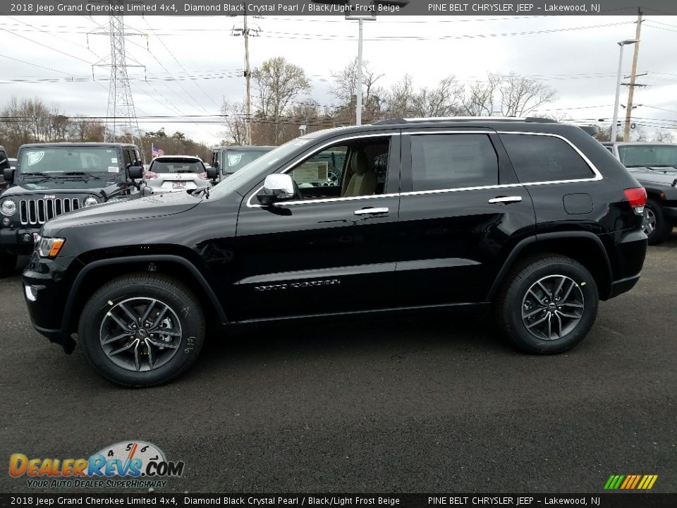2018 Jeep Grand Cherokee Limited 4x4 Diamond Black Crystal Pearl / Black/Light Frost Beige Photo #3