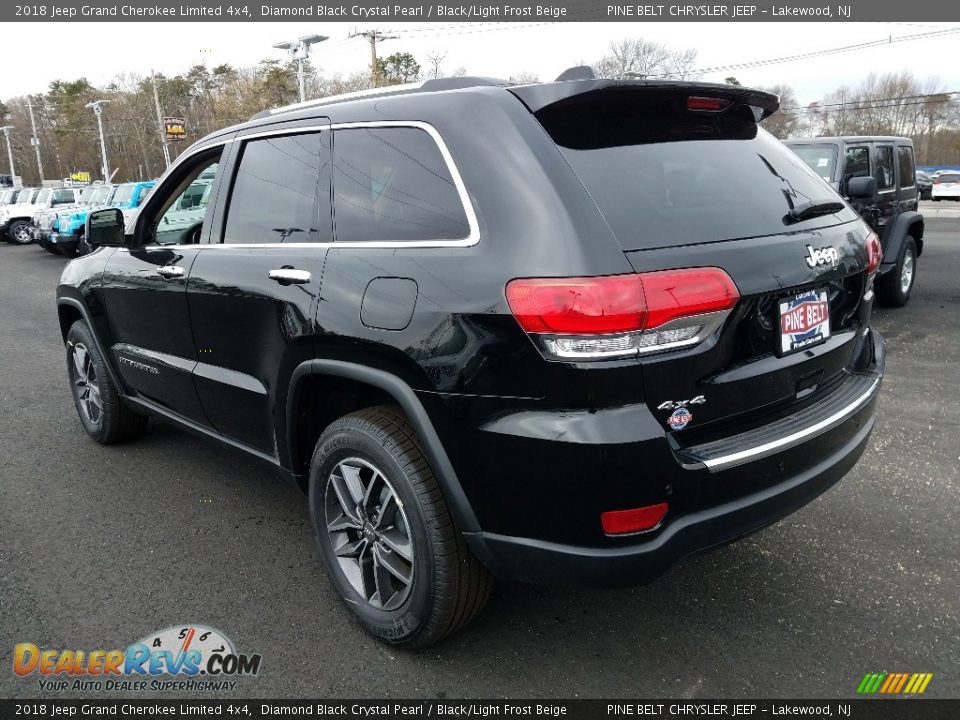 2018 Jeep Grand Cherokee Limited 4x4 Diamond Black Crystal Pearl / Black/Light Frost Beige Photo #4