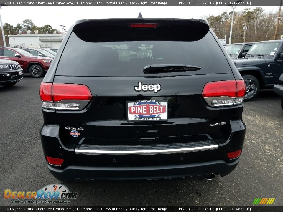 2018 Jeep Grand Cherokee Limited 4x4 Diamond Black Crystal Pearl / Black/Light Frost Beige Photo #5