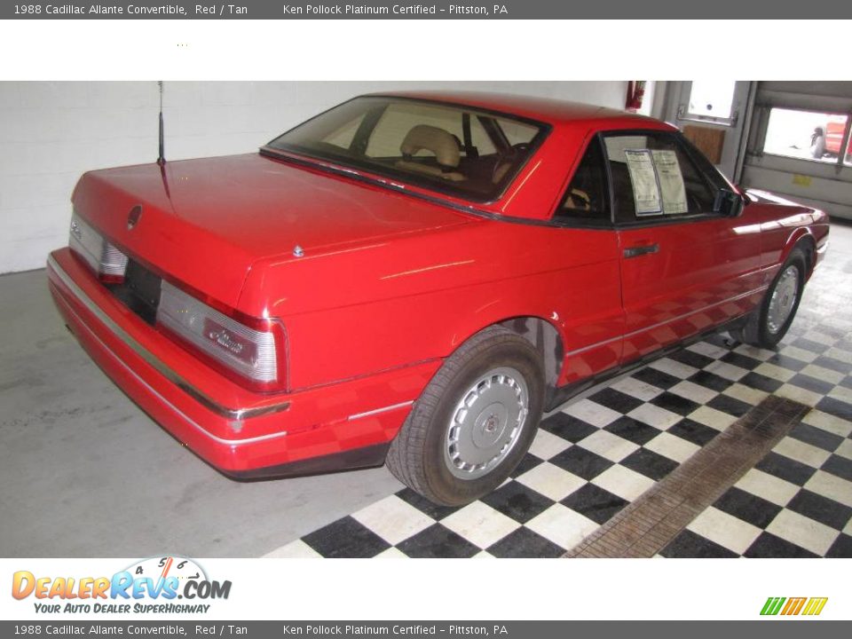 1988 Cadillac Allante Convertible Red / Tan Photo #4