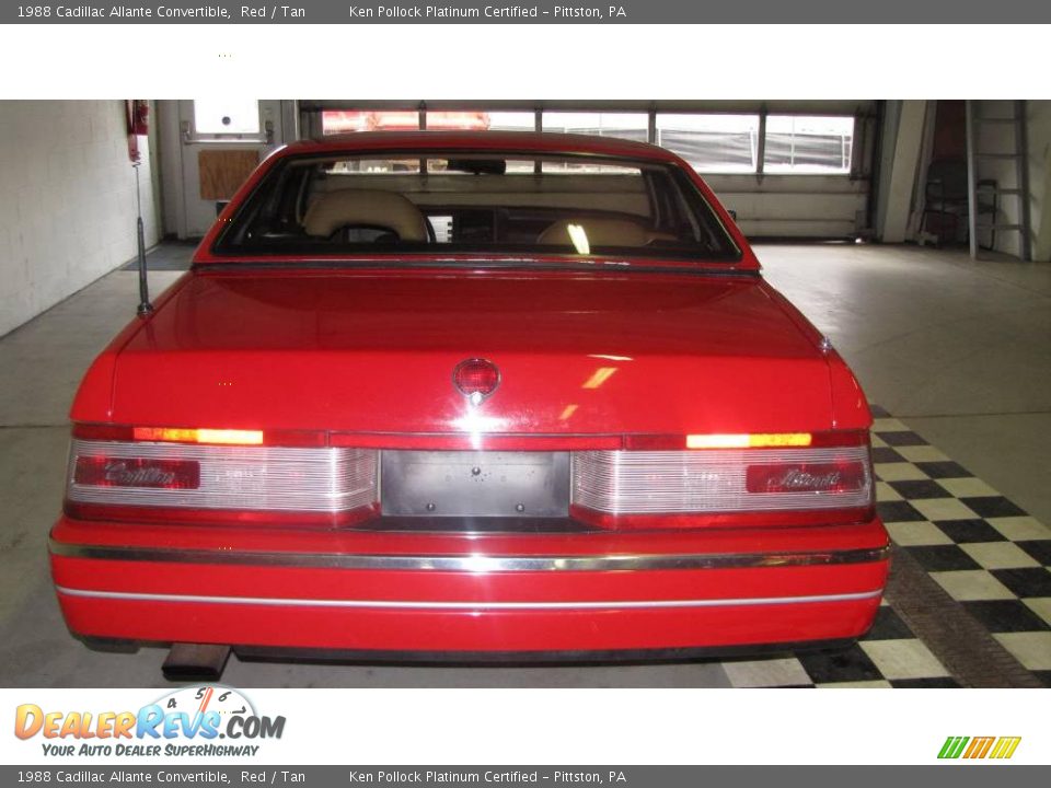 1988 Cadillac Allante Convertible Red / Tan Photo #5