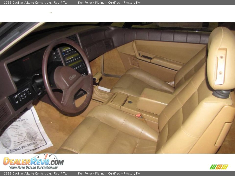 1988 Cadillac Allante Convertible Red / Tan Photo #10