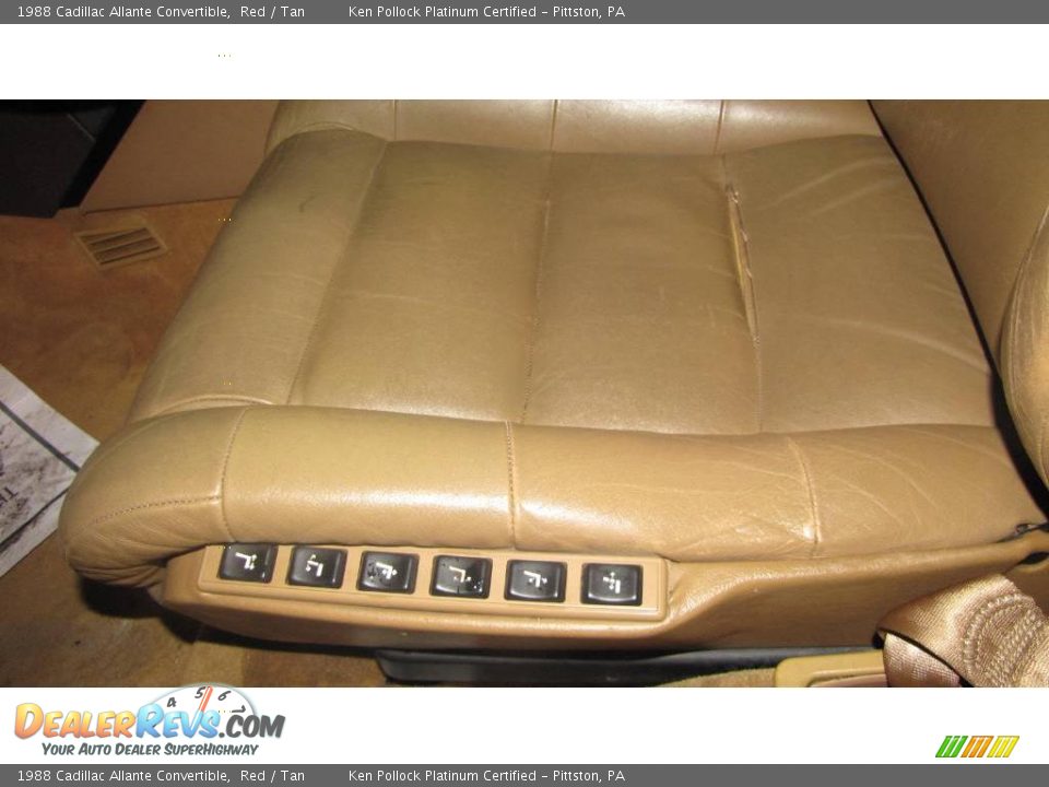 1988 Cadillac Allante Convertible Red / Tan Photo #12