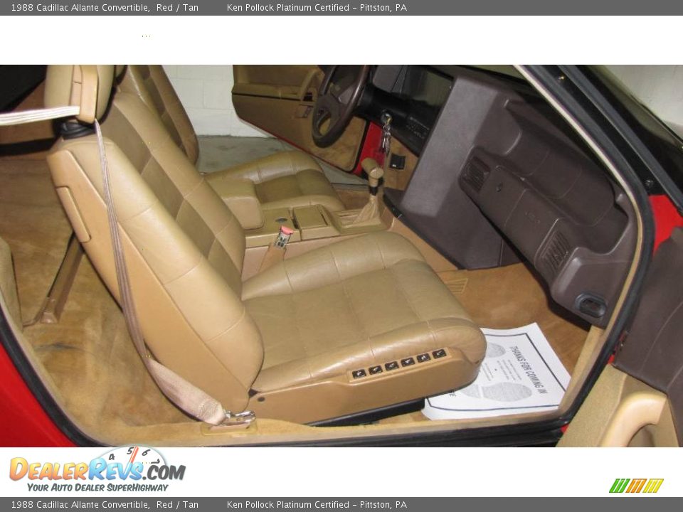 1988 Cadillac Allante Convertible Red / Tan Photo #21
