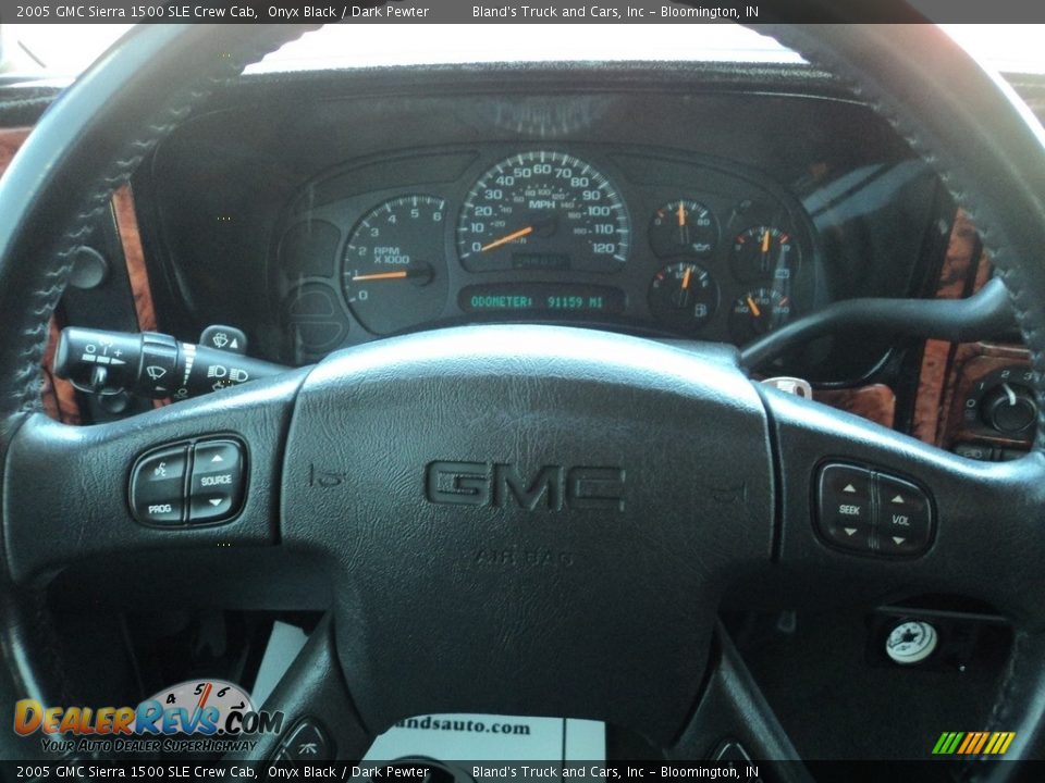 2005 GMC Sierra 1500 SLE Crew Cab Onyx Black / Dark Pewter Photo #16