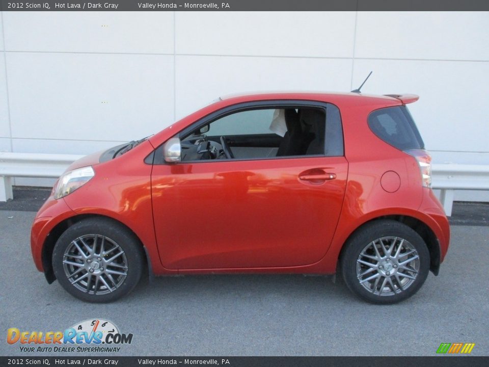 2012 Scion iQ Hot Lava / Dark Gray Photo #2