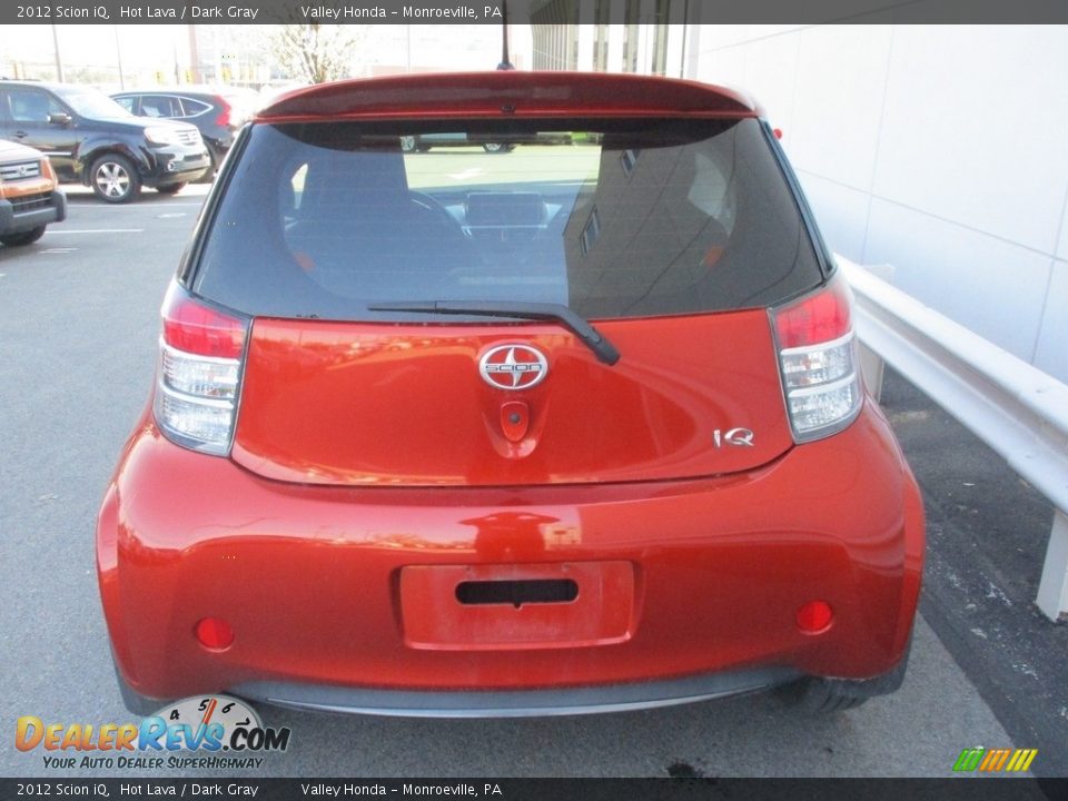 2012 Scion iQ Hot Lava / Dark Gray Photo #4