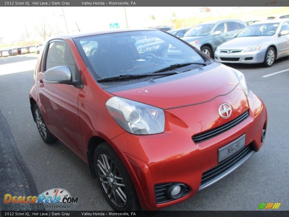 2012 Scion iQ Hot Lava / Dark Gray Photo #7