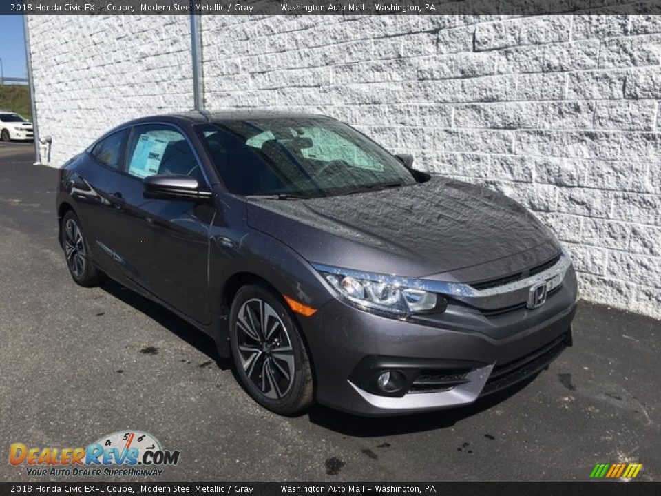 2018 Honda Civic EX-L Coupe Modern Steel Metallic / Gray Photo #1