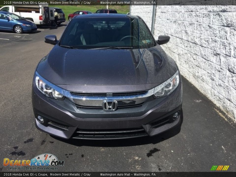 2018 Honda Civic EX-L Coupe Modern Steel Metallic / Gray Photo #2