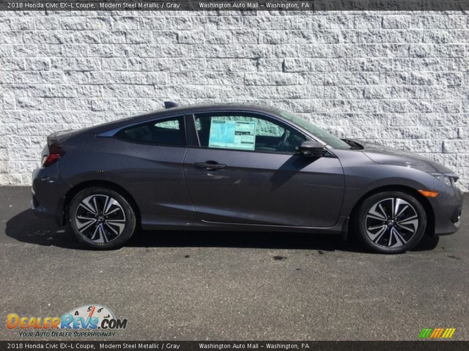 2018 Honda Civic EX-L Coupe Modern Steel Metallic / Gray Photo #3