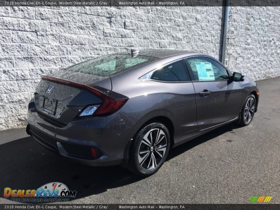 2018 Honda Civic EX-L Coupe Modern Steel Metallic / Gray Photo #4