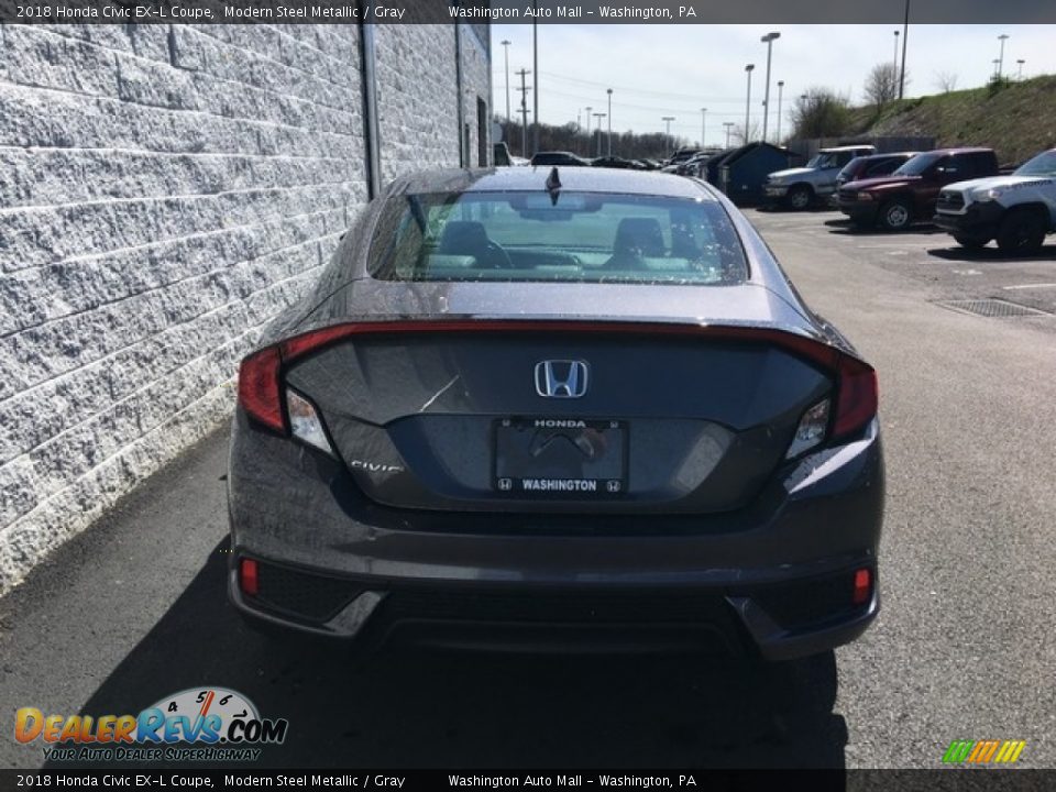 2018 Honda Civic EX-L Coupe Modern Steel Metallic / Gray Photo #5
