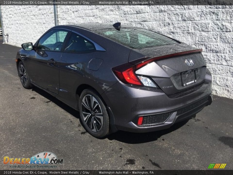 2018 Honda Civic EX-L Coupe Modern Steel Metallic / Gray Photo #6
