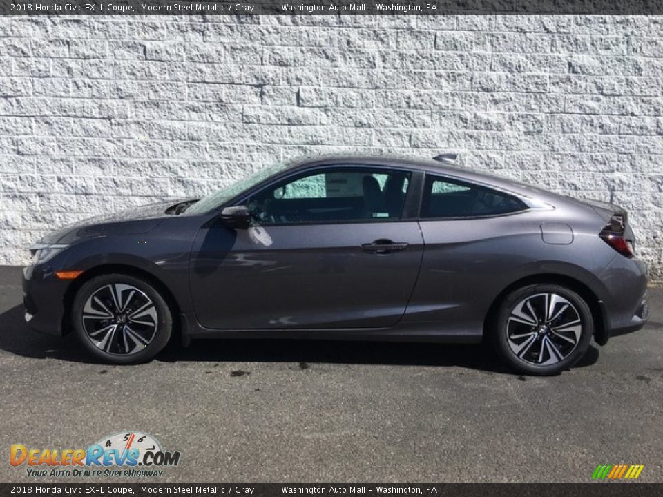 2018 Honda Civic EX-L Coupe Modern Steel Metallic / Gray Photo #7