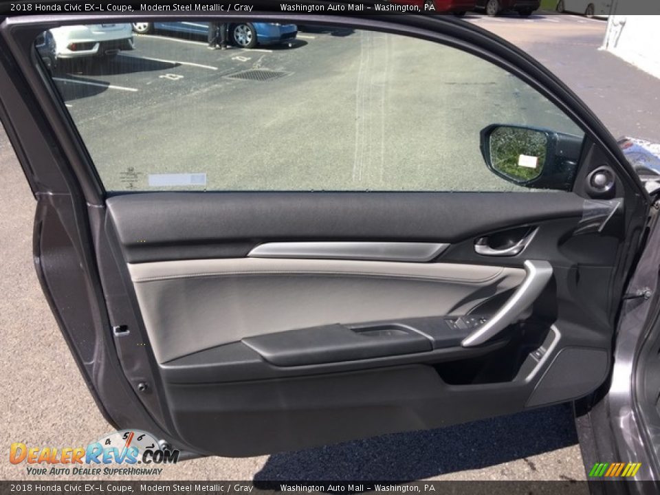 2018 Honda Civic EX-L Coupe Modern Steel Metallic / Gray Photo #10