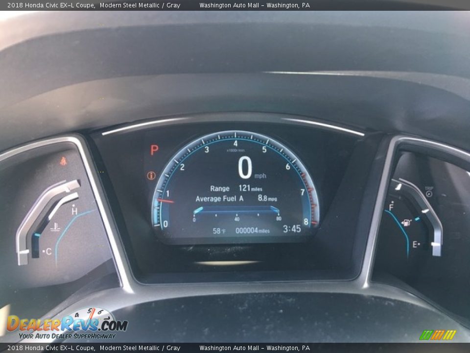 2018 Honda Civic EX-L Coupe Modern Steel Metallic / Gray Photo #14