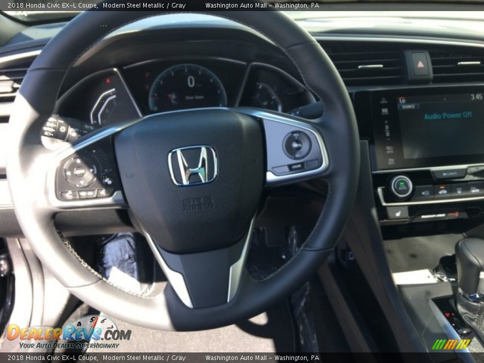 2018 Honda Civic EX-L Coupe Modern Steel Metallic / Gray Photo #15