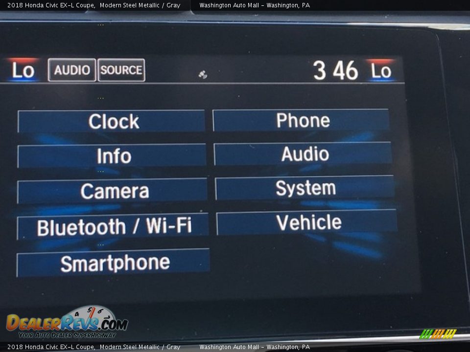 2018 Honda Civic EX-L Coupe Modern Steel Metallic / Gray Photo #19