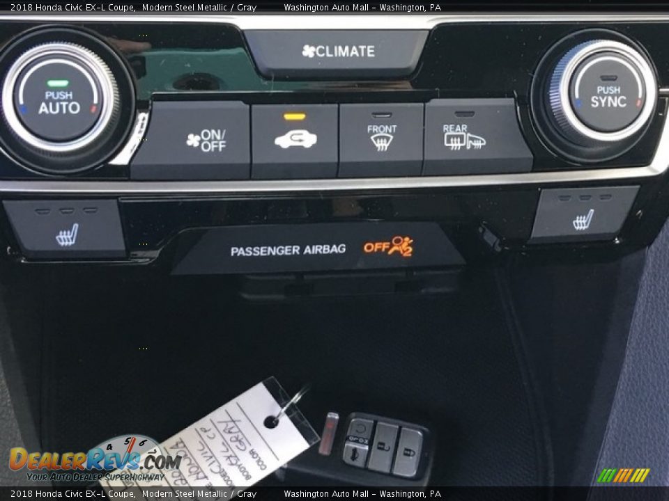 2018 Honda Civic EX-L Coupe Modern Steel Metallic / Gray Photo #21