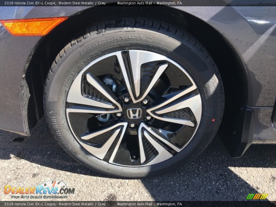 2018 Honda Civic EX-L Coupe Modern Steel Metallic / Gray Photo #27