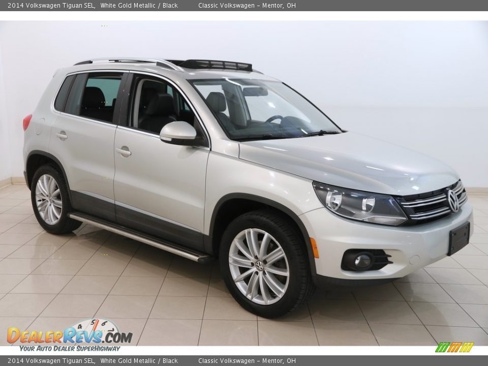 2014 Volkswagen Tiguan SEL White Gold Metallic / Black Photo #1