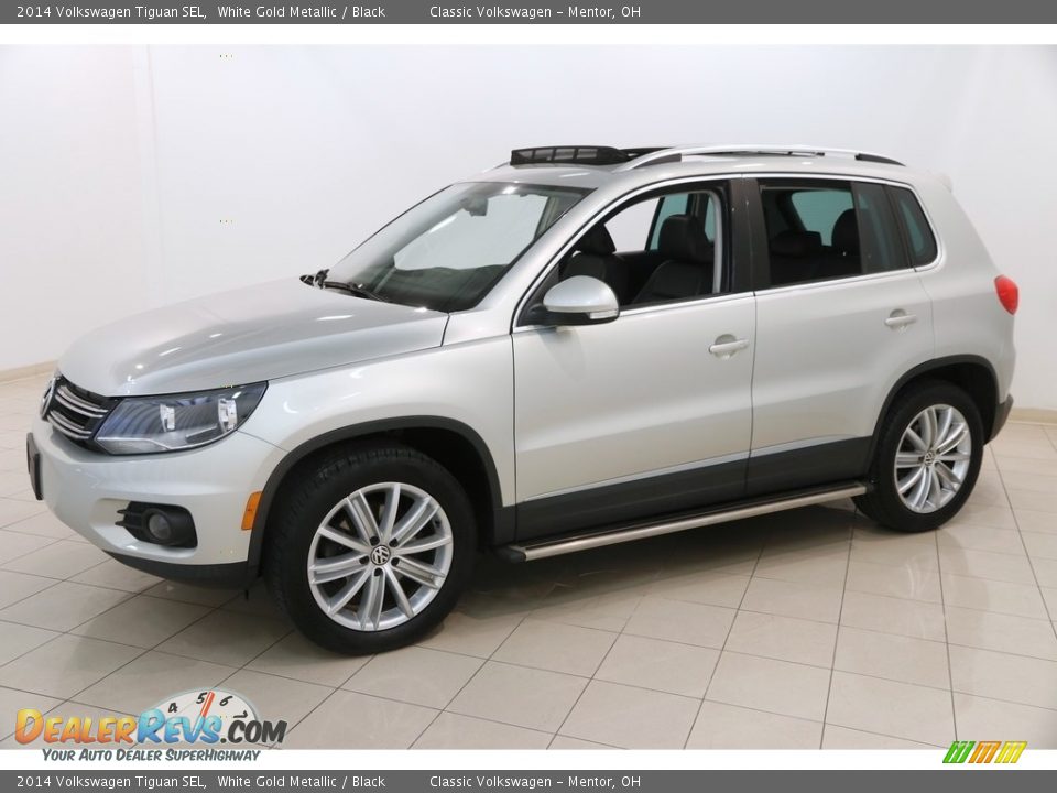 2014 Volkswagen Tiguan SEL White Gold Metallic / Black Photo #3