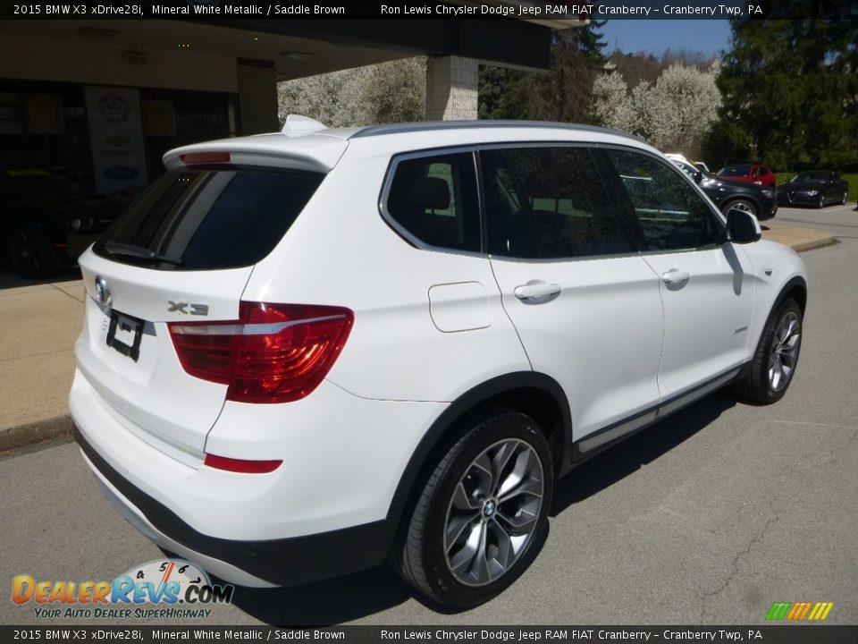 2015 BMW X3 xDrive28i Mineral White Metallic / Saddle Brown Photo #2