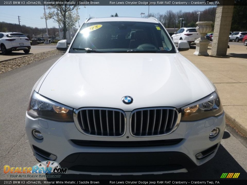 2015 BMW X3 xDrive28i Mineral White Metallic / Saddle Brown Photo #4