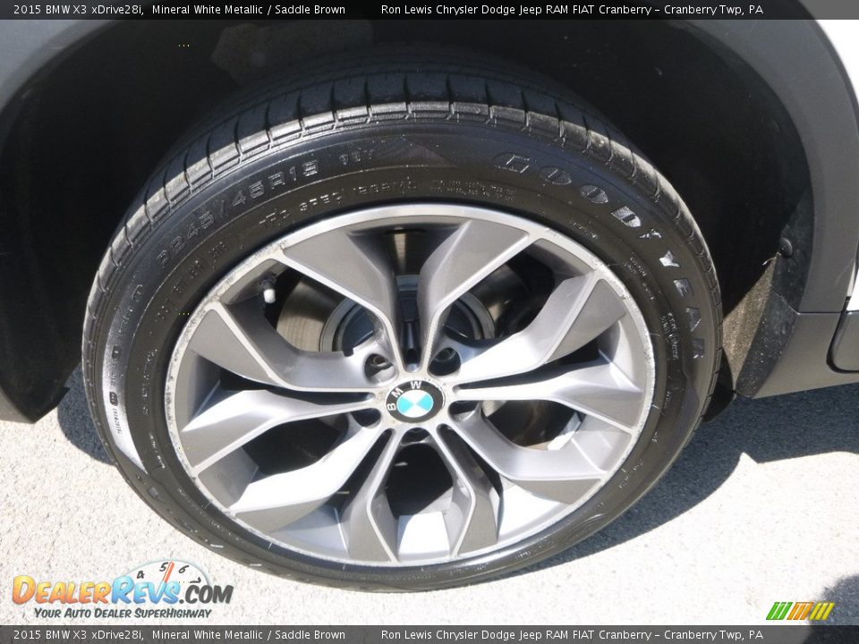 2015 BMW X3 xDrive28i Mineral White Metallic / Saddle Brown Photo #9