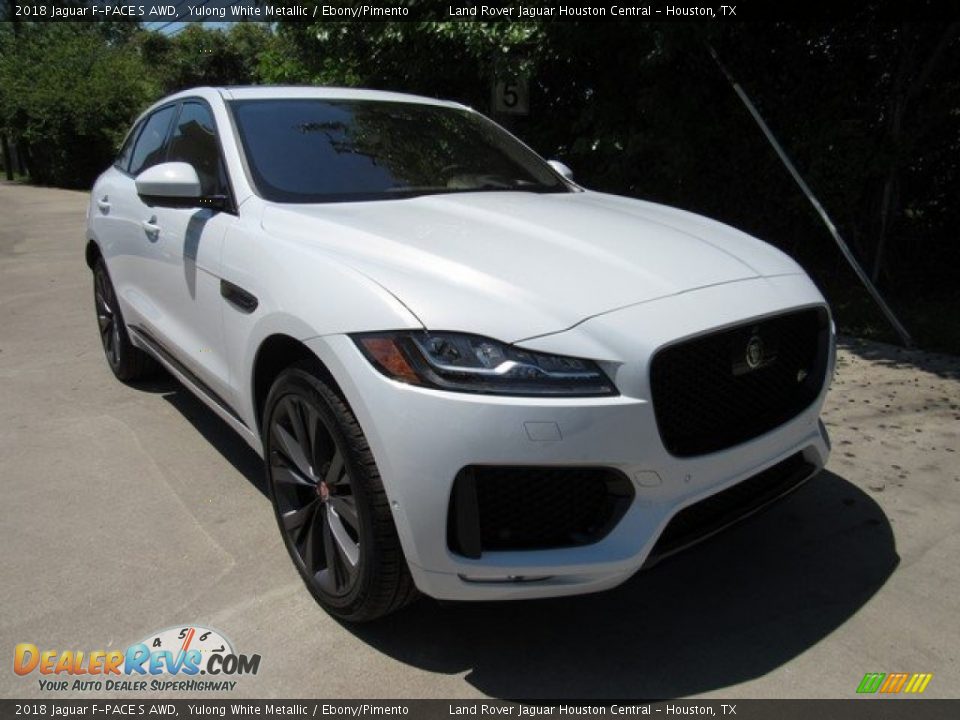 2018 Jaguar F-PACE S AWD Yulong White Metallic / Ebony/Pimento Photo #2