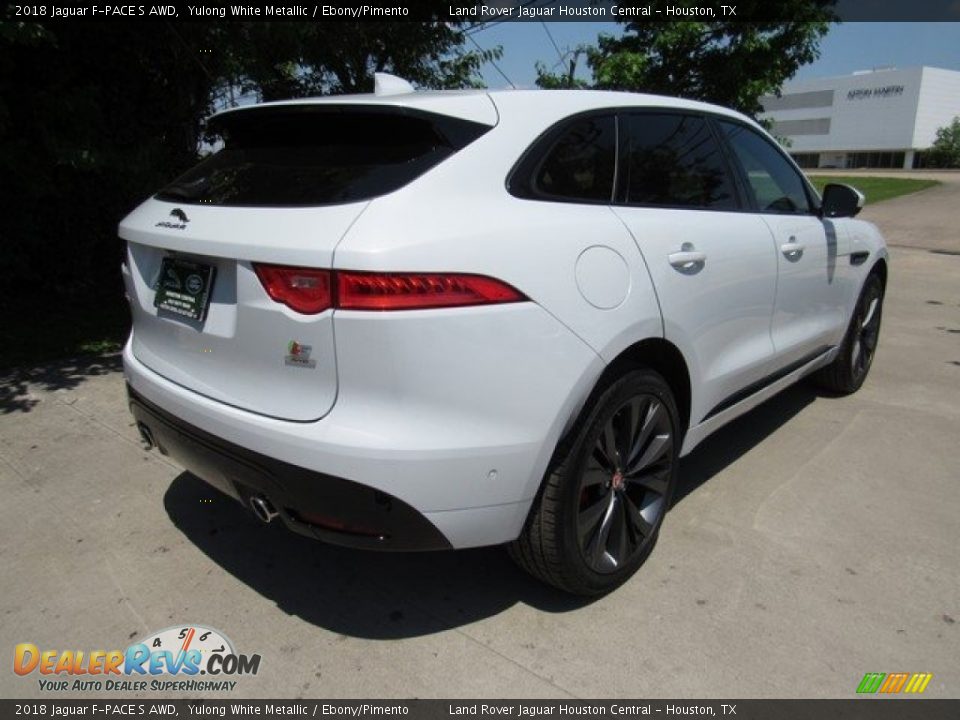 2018 Jaguar F-PACE S AWD Yulong White Metallic / Ebony/Pimento Photo #7