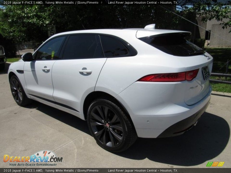 2018 Jaguar F-PACE S AWD Yulong White Metallic / Ebony/Pimento Photo #12