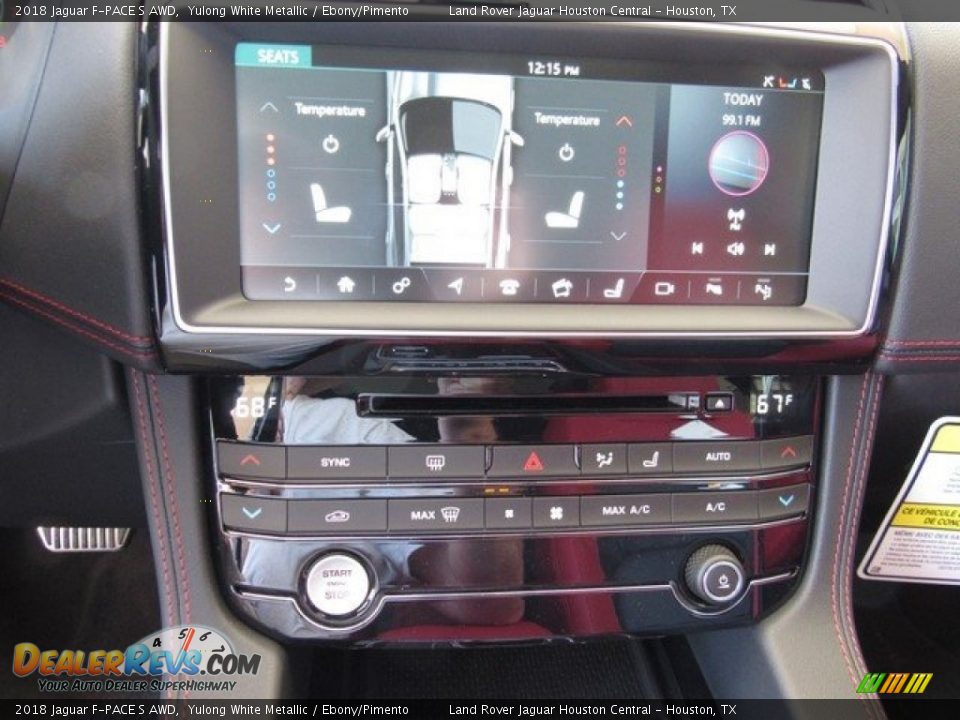 2018 Jaguar F-PACE S AWD Yulong White Metallic / Ebony/Pimento Photo #36