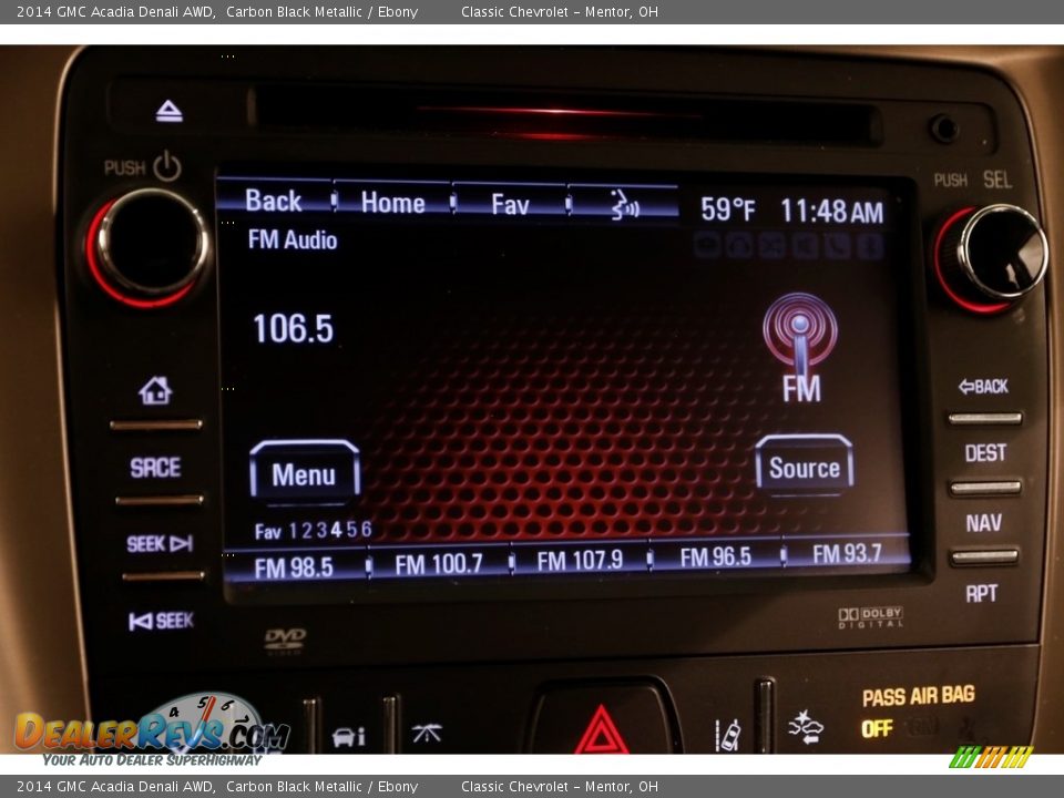 2014 GMC Acadia Denali AWD Carbon Black Metallic / Ebony Photo #12