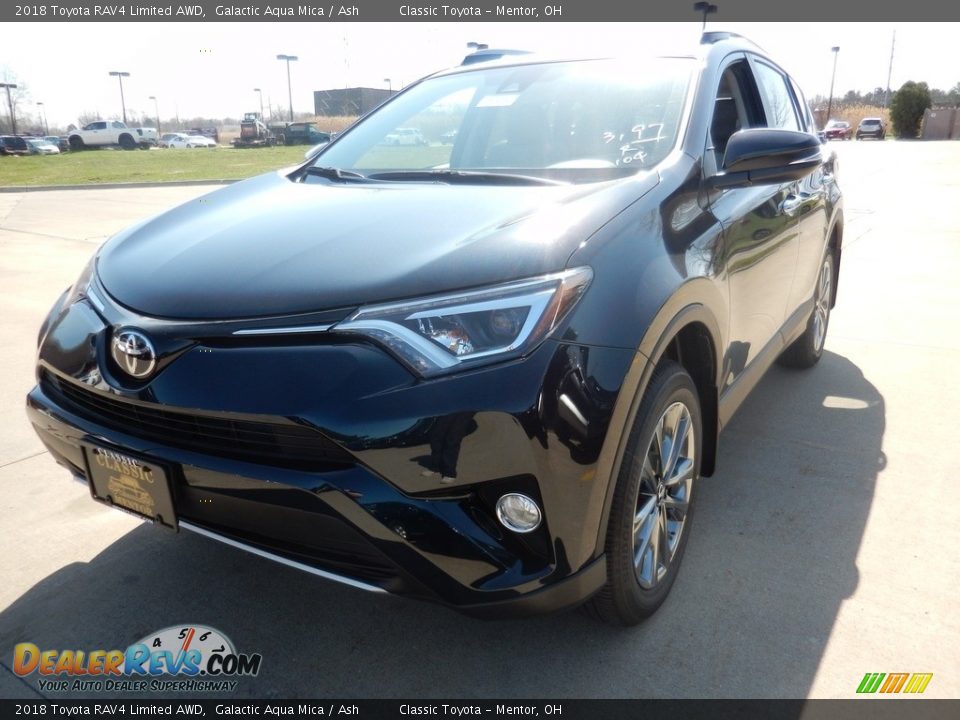 2018 Toyota RAV4 Limited AWD Galactic Aqua Mica / Ash Photo #1