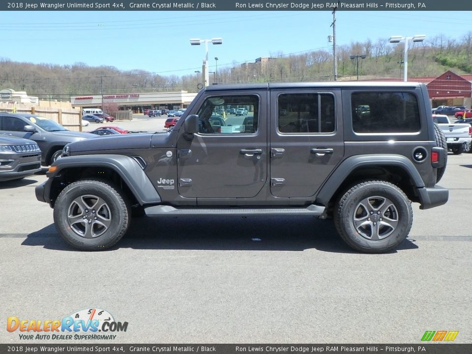2018 Jeep Wrangler Unlimited Sport 4x4 Granite Crystal Metallic / Black Photo #2