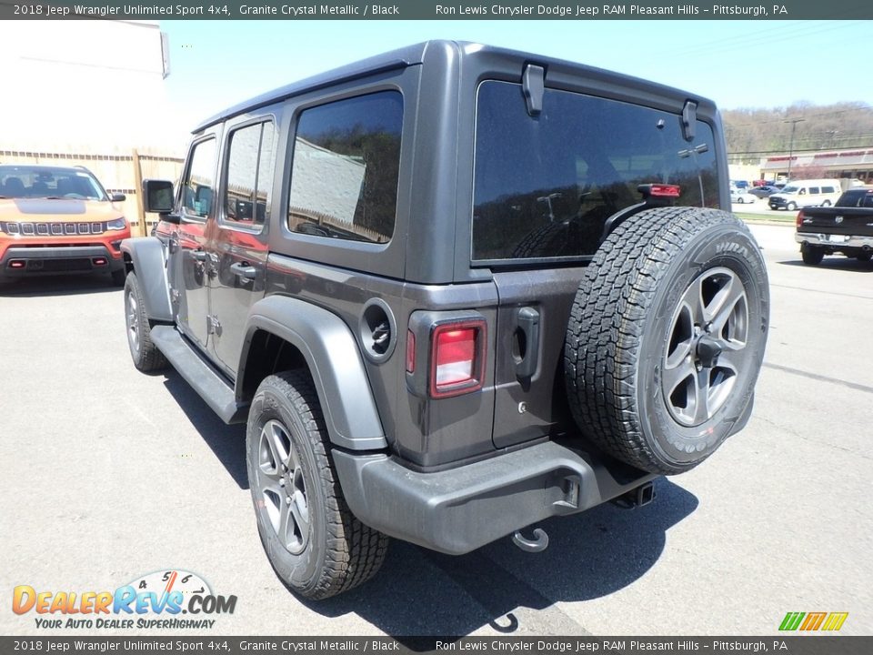 2018 Jeep Wrangler Unlimited Sport 4x4 Granite Crystal Metallic / Black Photo #3