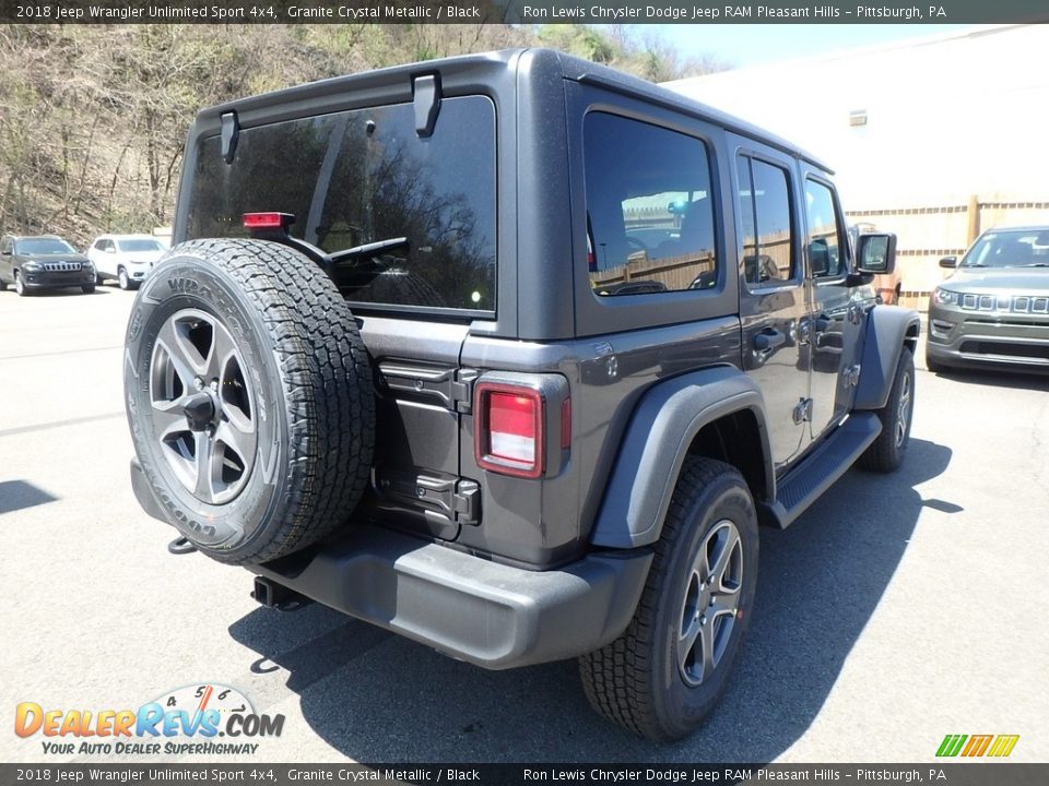 2018 Jeep Wrangler Unlimited Sport 4x4 Granite Crystal Metallic / Black Photo #5