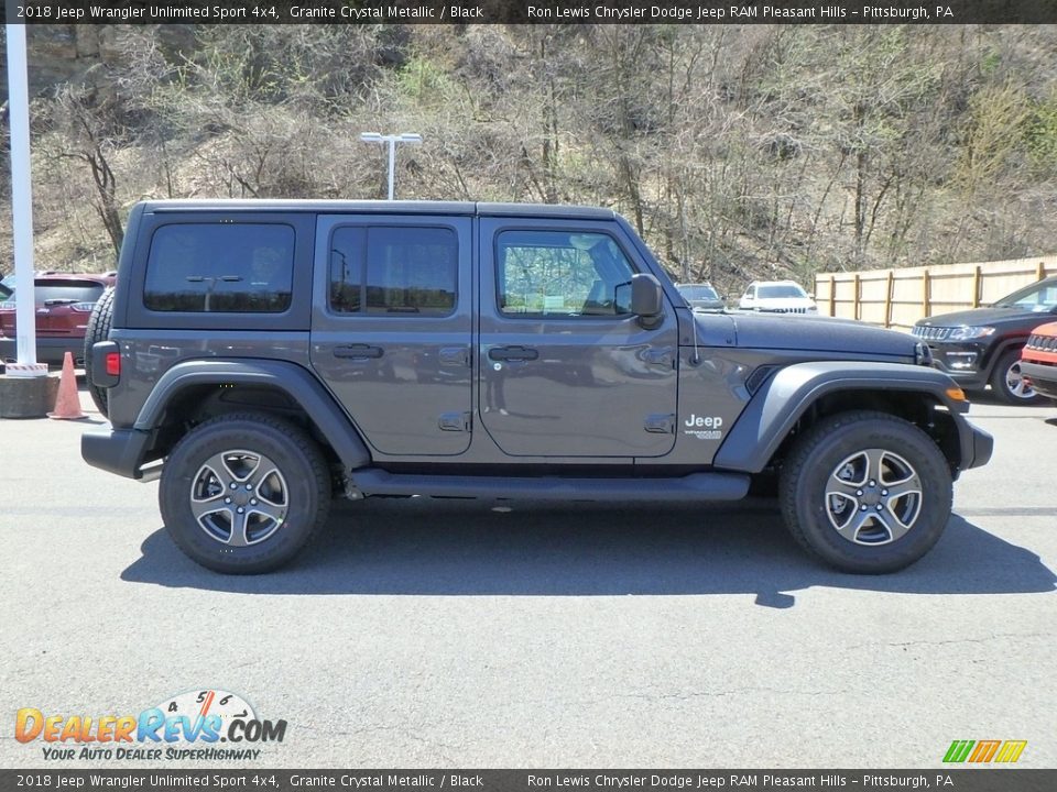 2018 Jeep Wrangler Unlimited Sport 4x4 Granite Crystal Metallic / Black Photo #6