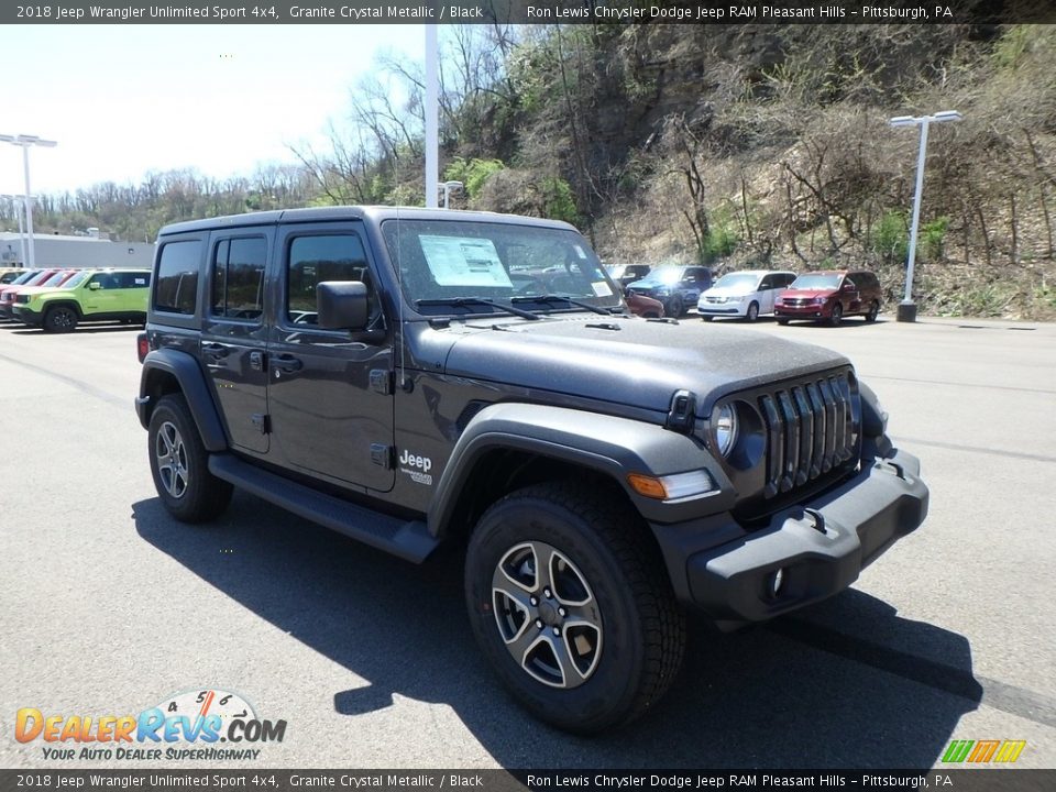 2018 Jeep Wrangler Unlimited Sport 4x4 Granite Crystal Metallic / Black Photo #7