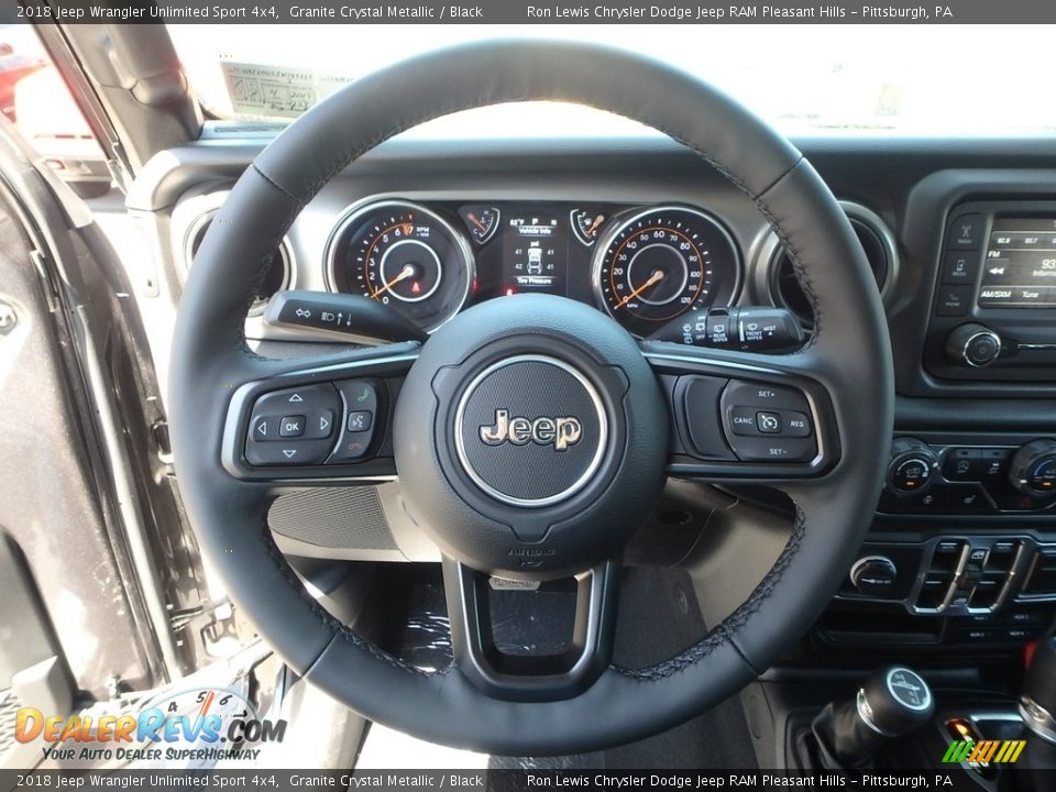 2018 Jeep Wrangler Unlimited Sport 4x4 Granite Crystal Metallic / Black Photo #18