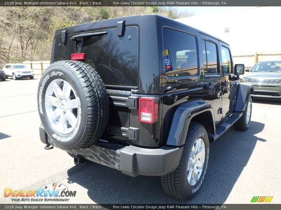 2018 Jeep Wrangler Unlimited Sahara 4x4 Black / Black Photo #5