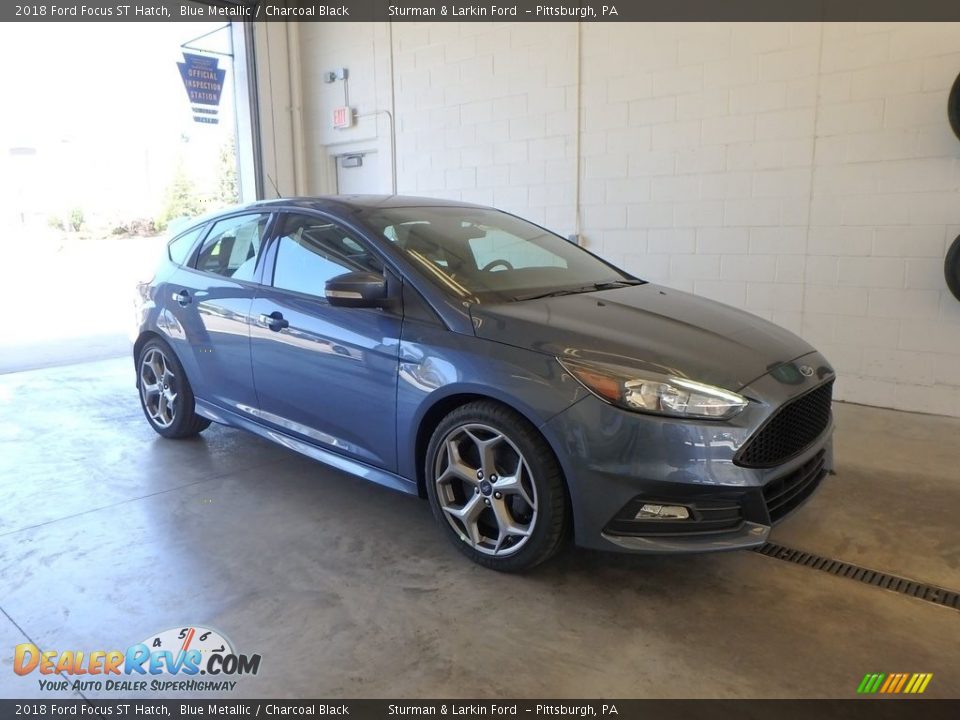 2018 Ford Focus ST Hatch Blue Metallic / Charcoal Black Photo #1